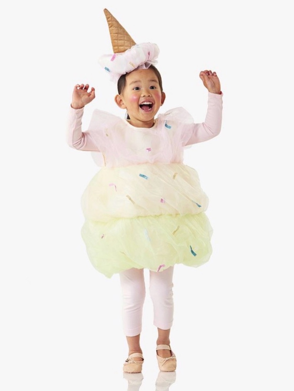 Pottery Barn Kids Ice Cream Cone Costume lights up size 4-6